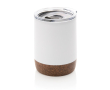 Thermische mok met logo en kurken detail kleur wit