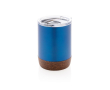 Thermische mok met logo en kurken detail kleur blauw