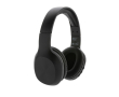 Promotionele bluetooth koptelefoon van gerecycled plastic kleur zwart