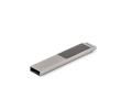 Platte metalen USB met verlicht logo kleur zilver