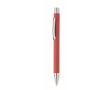 Balpen van gerecycled papier en metalen clip, Blauwe Inkt kleur rood