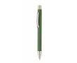 Balpen van gerecycled papier en metalen clip, Blauwe Inkt kleur groen