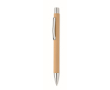 Balpen van gerecycled papier en metalen clip, Blauwe Inkt kleur beige