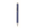 Balpen van gerecycled papier en metalen clip, Blauwe Inkt kleur koningsblauw