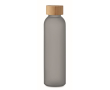 Gekleurde glazen drinkfles met logo 500 ml kristalbestendig kleur grijs
