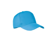 RPET polyester baseball pet met logo met 5 panelen, maat 7 1/4, 210 g/m2 kleur turkoois