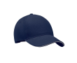 Baseballpet van dikke tweekleurige katoenen keperstof 260 g/m2 kleur marineblauw