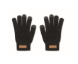 Tactiele handschoenen van RPET-polyester met kurklabel met logo kleur zwart