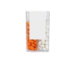 Gepersonaliseerde duo mint en fruit transparante doos 45g kleur sinaasappel