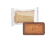 Koekje omhuld met melkchocolade en bloemmotief kleur doorzichtig