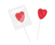Kleine hartvormige lolly met fruitige smaken kleur aardbei