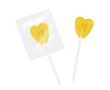 Kleine hartvormige lolly met fruitige smaken kleur citroen