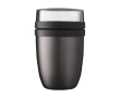 Thermische lunchbox met logo kleur titanium