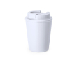 Dubbelwandige, gerecyclede plastic afhaalbeker van 300 ml kleur wit