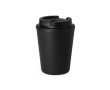 Dubbelwandige, gerecyclede plastic afhaalbeker van 300 ml kleur zwart