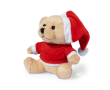 Teddybeer met kerstmuts en personaliseerbaar shirt kleur bruin