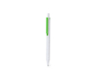 Balpen van gerecycled plastic, met drukknop en blauwe inkt kleur groen