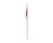 Balpen van gerecycled plastic met drukknop en blauwe inkt kleur rood