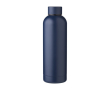 Thermosfles van gerecycled staal met logo, 500 ml kleur marineblauw