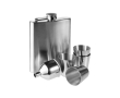 RVS kolf met 4 glazen en trechter 220ml kleur zilver