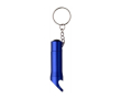 Aluminium sleutelhanger met 3 witte LEDs en opener kleur blauw