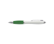 Gerecyclede ABS-pen met rubberen grip en blauwe inkt kleur groen