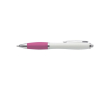 Gerecyclede ABS-pen met rubberen grip en blauwe inkt kleur roze