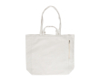 Tas van gerecycled katoen met rits en dubbel handvat kleur khaki