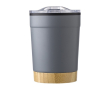 RVS mok met bamboe basis en klikdeksel 300ml kleur grijs
