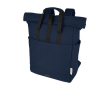 Gerecycled katoenen rugzak voor pc met roll-top cover 15” kleur marineblauw