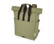 Gerecycled katoenen rugzak voor pc met roll-top cover 15” kleur groen