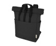 Gerecycled katoenen rugzak voor pc met roll-top cover 15” kleur zwart