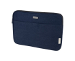 Laptophoes van GRS gerecycled katoen en metalen plaat 14” kleur marineblauw