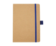 Notitieboekje van gerecycled papier met pennenhouder A5 gelinieerde vellen kleur blauw
