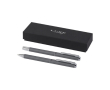 Aluminium balpen en rollerball met chromen accessoires kleur donkergrijs