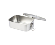 Lunchbox van gerecycled staal met sluitgespen 750ml kleur zilver