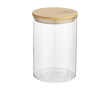 Glazen pot met bamboe deksel voor voedsel 550ml kleur naturel