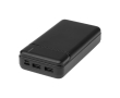 Powerbank van 20.000 mAh van gerecycled materiaal kleur zwart