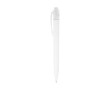 Tweekleurige gerecyclede plastic pen met zwarte inkt kleur wit