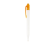 Tweekleurige gerecyclede plastic pen met zwarte inkt kleur oranje