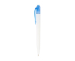 Tweekleurige gerecyclede plastic pen met zwarte inkt kleur blauw