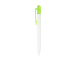 Tweekleurige gerecyclede plastic pen met zwarte inkt kleur lichtgroen