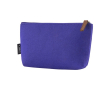 Toilettas van gerecycled polyestervilt met ritssluiting kleur blauw