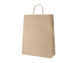 Grote kraftpapieren zak met gekrulde handvatten 120 g/m2 kleur beige