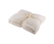 Zachte polyester deken met decoratieve strik 500 g/m2 kleur wit