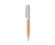 Elegante bamboe balpen met matte zwarte inkt kleur naturel
