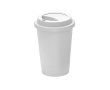 Herbruikbare plastic takeaway beker met deksel 450ml kleur wit