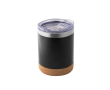 RVS thermosbeker met deksel en kurken bodem 400ml kleur zwart