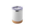 RVS thermosbeker met deksel en kurken bodem 400ml kleur wit