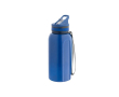 Kunststof sportfles met ingebouwd rietje en handvat 1,2L kleur blauw